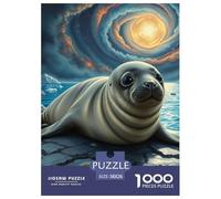 Harbor Seal Jigsaw Puzzles Puzzles for Adults Kids. 1000 Pieces Animal Great Gifts Challenge Toy Educational Games Home Decoration for Adults& Kids Age 14 Years Up 38x26cm/1000pcs