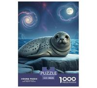 Harbor Seal Jigsaw Puzzles Puzzles for Adults Kids. 1000 Pieces Animal Impossible Challenge Toy Educational Game Home Decoration for Educational Games Gifts 38x26cm/1000pcs