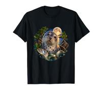 Harbor Seal with Mangrove Roots at Moonlit Bay T-Shirt