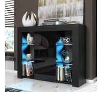 Harbor Sideboard 97Cm Black With High Gloss Doors And Led Lighting - Creative Furniture