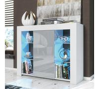 Harbor Sideboard 97Cm White & Grey With High Gloss Doors And Led Lighting - Creative Furniture