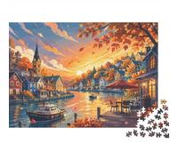 Harbor Sunset Autumn 1000pcs Mini Puzzle For Adults Challenging