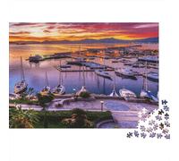 Harbor View Jigsaw Puzzles 1000 Piece Recycled Sunset Glow Puzzle for Adults Puzzle Game Props Impossible Hard Difficult Challenging Fun Game 38x26cm/1000pcs
