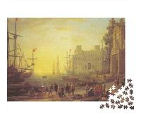 HarborSceneSunset 1000 Piece Jigsaw Puzzles Vintage Cityscape Sunset Adults Aged 12 And Above Educational Game Beautiful Decoration Difficult Challenging Birthday Gifts 38x26cm/1000pcs