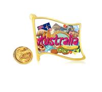 harbour bridge australia graffiti Golden Metal Flag Lapel Pin Badge