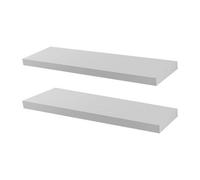 Harbour Housewares 100Cm Floating Wall Shelves- White - Photo Gallery Bookshelf Wall Shelves For Storage & Display - Set Of 2