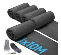 Harbour Housewares 100Gsm Weed Control Membrane With Pegs & Plates - 5M X 10M (5 Rolls)