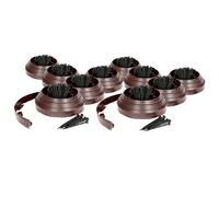 Harbour Housewares Flexible Lawn Edging 100M X 4Cm Brown Plastic Garden Border With 400 Pegs For Landscaping