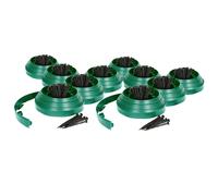 Harbour Housewares 100m Flexible Plastic Lawn Edging Path Grass Border with Plastic Pegs in Green Harbour Housewares Green