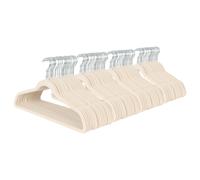 Harbour Housewares 100x Velvet Hangers - Non-Slip Coat Clothes Hangers with Trouser Bar in Ivory Harbour Housewares Ivory