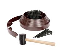 Harbour Housewares 10m Flexible Plastic Lawn Edging Kit with 40 Pegs & Mallet in Brown Harbour Housewares Brown