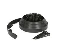 Harbour Housewares 10m Flexible Plastic Lawn Edging Path Grass Border with Plastic Pegs in Black Harbour Housewares Black
