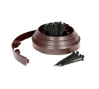 Harbour Housewares 10m Flexible Plastic Lawn Edging Path Grass Border with Plastic Pegs in Brown Harbour Housewares Brown