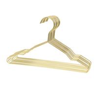 Harbour Housewares 10X Metal Coat Hangers - Gold Children's Wire Clothes Hangers With Trouser Bar And Non Slip Shoulder Notches