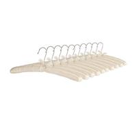 Harbour Housewares 10X Satin Padded Hangers - White Soft Cushioned Hangers With 360 Degree Swivel Hook Wardrobe Organiser Set