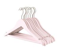 Harbour Housewares 10X Strong Light Pink Children's Coat Hangers With 360 Degree Rotatory Hook Clothes Hangers With Notches & Bar