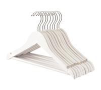 Harbour Housewares 10X Strong White Children's Coat Hangers With 360 Degree Rotatory Hook - Clothes Hangers With Notches & Bar