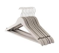 Harbour Housewares 10x Strong Wooden Coat Hangers with 360 Degree Rotatory Hook in Grey | Size: 10 Pack Harbour Housewares Grey 10 Pack