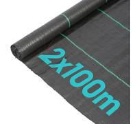 Harbour Housewares 110gsm Weed Control Membrane - 10 Rolls of 2M by 10M each - Black Heavy Duty Weed Control Fabric Barrier Ground Cover for Garden, Patios, Flower Beds, Landscaping