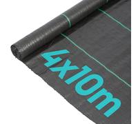 110gsm Weed Control Membrane 4m x 10m Coverage (2 Rolls) Harbour Housewares Black One Size