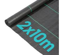 Harbour Housewares 110Gsm Weed Control Membrane - 2M X 10M (1 Roll) Heavy Duty Weed Control Fabric Barrier Ground Cover