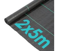 Harbour Housewares 110Gsm Weed Control Membrane - 2M X 5M (1 Roll) Heavy Duty Weed Control Fabric Barrier Ground Cover
