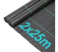 Harbour Housewares 110Gsm Weed Control Membrane - 4M X 25M (2 Rolls) Heavy Duty Weed Control Fabric Barrier Ground Cover