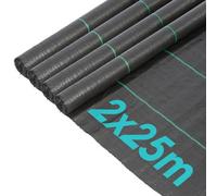 Harbour Housewares 110Gsm Weed Control Membrane - 4M X 50M (4 Rolls) Heavy Duty Weed Control Fabric Barrier Ground Cover