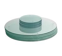 Harbour Housewares 12pc Glass Placemats & Coasters Set - 30 | Clear Round Tempered Heat-Resistant Non-Slip Place Mat & Round Coasters Set Indoor Home Kitchen Table Plate Place Mat