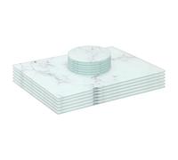 Harbour Housewares 12pc Glass Placemats & Coasters Set - 30 x 20cm