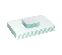 Harbour Housewares 12Pc Glass Placemats & Coasters Set - 30 X 20Cm White Dining Table Protection Place Mats Cup Drink Coasters