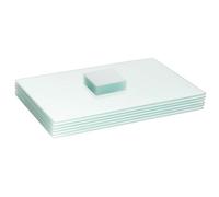 Harbour Housewares 12Pc Glass Placemats & Coasters Set - 50Cm X 40Cm - White