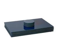 Harbour Housewares 12pc Glass Placemats & Round Coasters Set - 40 x 30cm Protection Mats in Blue | Size: 40 x 30 cm Harbour Housewares Blue 40 x 30 cm