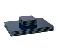 Harbour Housewares 12Pc Glass Placemats & Square Coasters Set - 30 X 20Cm Hague Blue Dining Table Protection Place Mats & Coasters