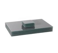 Harbour Housewares 12Pc Glass Placemats & Square Coasters Set - 40 X 30Cm Grey Dining Table Protection Place Mats & Coasters