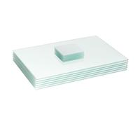 Harbour Housewares 12pc Glass Placemats & Square Coasters Set - 40 x 30cm Protection Mats in White | Size: 40 x 30 cm Harbour Housewares White 40 x 30 cm