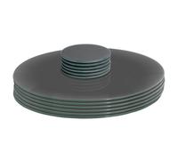 Harbour Housewares 12Pc Round Glass Placemats & Round Coasters - 30Cm Grey Dining Table Protection Place Mats Coasters