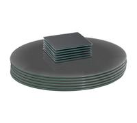 Harbour Housewares 12Pc Round Glass Placemats & Square Coasters - 30Cm Grey Dining Table Protection Place Mats Coasters