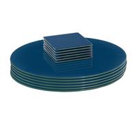Harbour Housewares 12Pc Round Glass Placemats & Square Coasters - 30Cm Hague Blue Dining Table Protection Place Mats Coasters
