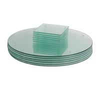 Harbour Housewares 12pc Round Glass Placemats & Square Coasters - 30cm Protection Mats in Clear Harbour Housewares Clear