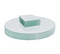 Harbour Housewares 12Pc Round Glass Placemats & Square Coasters - 30Cm White Dining Table Protection Place Mats Coasters