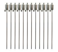 Harbour Housewares 12X Outdoor Flame Torches - Barrel - Silver Metal Garden Lighting Fire Torch Decorative Patio Accessories