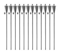 Harbour Housewares 12x Outdoor Flame Torches - Cone Metal Garden Fire Torch Lighting in Silver Harbour Housewares Silver