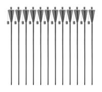 Harbour Housewares 12X Outdoor Flame Torches - Cone - Silver Metal Garden Lighting Fire Torch Decorative Patio Accessories