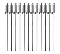 Harbour Housewares 12X Outdoor Flame Torches - Cylinder - Silver Metal Garden Lighting Fire Torch Decorative Patio Accessories
