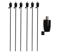 Harbour Housewares 12x Outdoor Flame Torches in Black Harbour Housewares Black