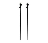Harbour Housewares 146Cm Metal Garden Torches - Cone - Set Of 2 Black Outdoor Lighting Oil Fuel Lamp Candle Flame Lantern