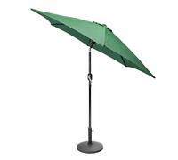 Harbour Housewares 2.3M Tilting Garden Parasol and Base Set - Green - Crank Handle Patio Umbrella Outdoor Sun Shade Adjustable 30° Tilt UPF50+ UV Protection Water-Resistant with Air Vent & Carry Bag