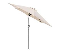 Harbour Housewares 2.3M Tilting Garden Parasol - Natural - Crank Handle Sun Shade, Adjustable Patio Umbrella, UV Protection UPF50+, Water-Resistant Outdoor Umbrella with Air Vent & Carry Bag