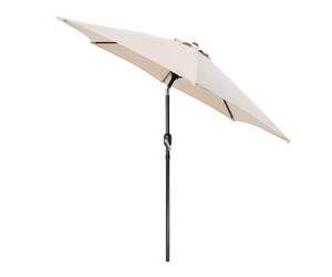 Harbour Housewares 2.3M Tilting Garden Parasol - Natural - Crank Handle Sun Shade, Adjustable Patio Umbrella, UV Protection UPF50+, Water-Resistant Outdoor Umbrella with Air Vent & Carry Bag